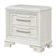 Miamy Nightstand | USB | 2 Drawers | Cream White Wood | 29"
