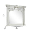 Naddy Beveled Dresser Mirror | Wire Brushed White Wood | 48’’ BM339236
