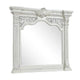 Naddy Beveled Dresser Mirror | Wire Brushed White Wood | 48"