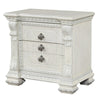 Naddy Nightstand | 2 Drawers | USB | Wire Brushed White Wood | 30"