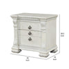 Naddy Nightstand | 2 Drawers | USB | Wire Brushed White Wood | 30’’ BM339237