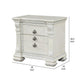 Naddy Nightstand | 2 Drawers | USB | Wire Brushed White Wood | 30’’ BM339237