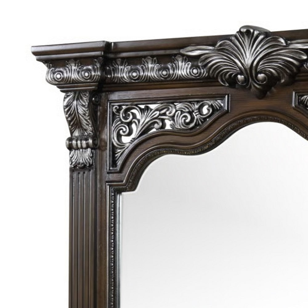 Naddy Dresser Mirror | Espresso Brown Wood | Beveled | 48’’ BM339238