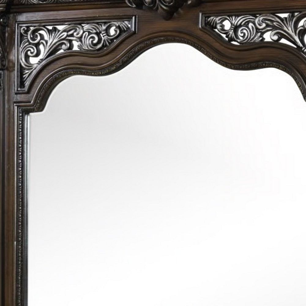 Naddy Dresser Mirror | Espresso Brown Wood | Beveled | 48’’ BM339238