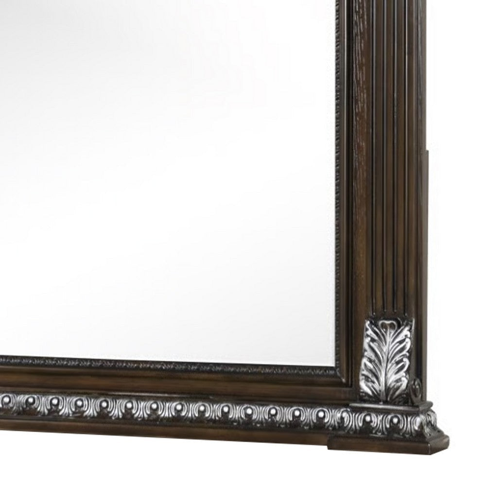 Naddy Dresser Mirror | Espresso Brown Wood | Beveled | 48’’ BM339238