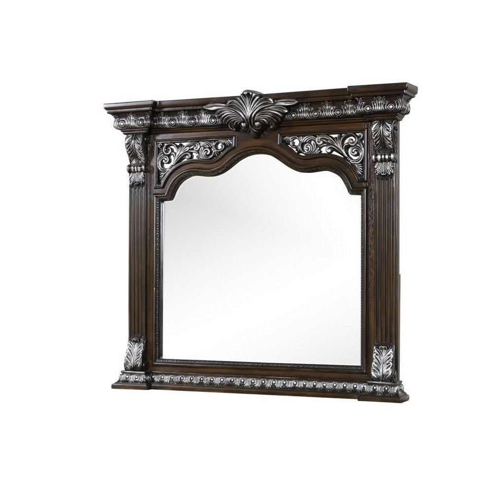 Naddy Dresser Mirror | Espresso Brown Wood | Beveled | 48’’ BM339238