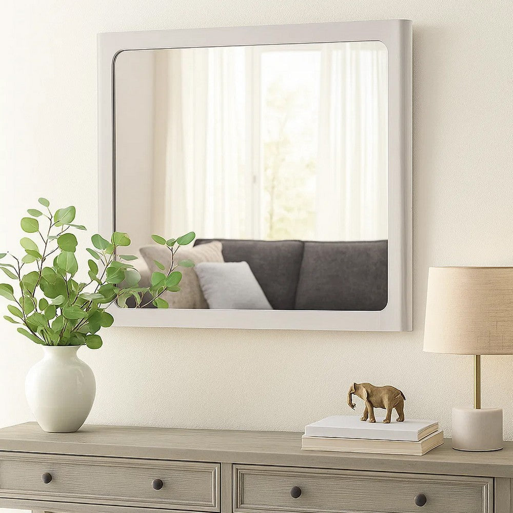 Thorne Dresser Mirror | 40" White Oak Rubberwood | Beveled Edge