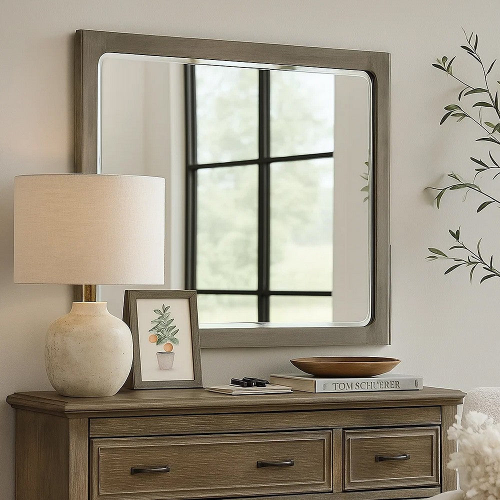 Thorne Dresser Mirror | Warm Gray Rubberwood | Beveled Edge | 40’’ BM339244