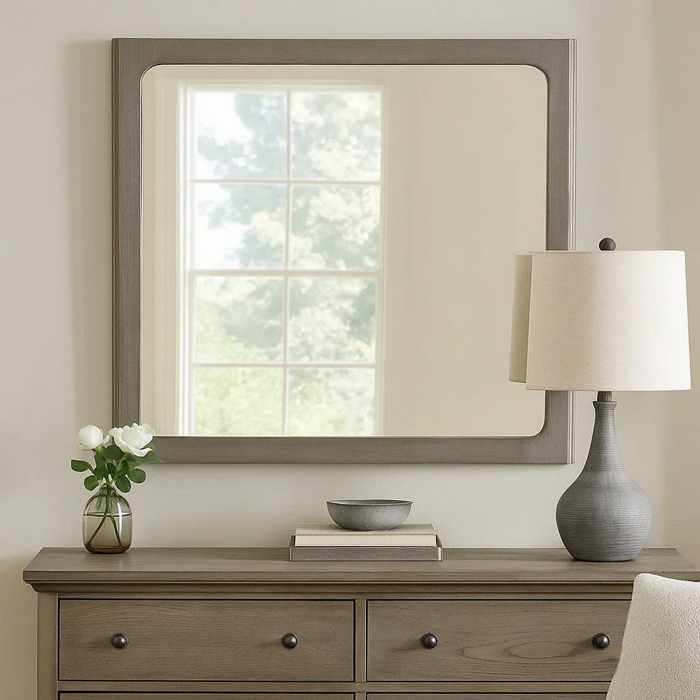 Thorne Dresser Mirror | Warm Gray Rubberwood | Beveled Edge | 40’’ BM339244