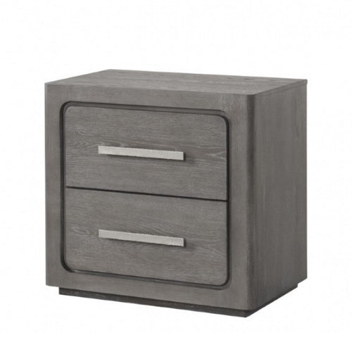 Thorne Nightstand | 2 Drawers w Top Felt Lining | Warm Gray | 27"