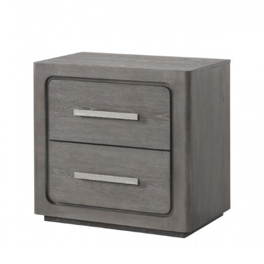 Thorne Nightstand | 2 Drawers w Top Felt Lining | Warm Gray | 27"