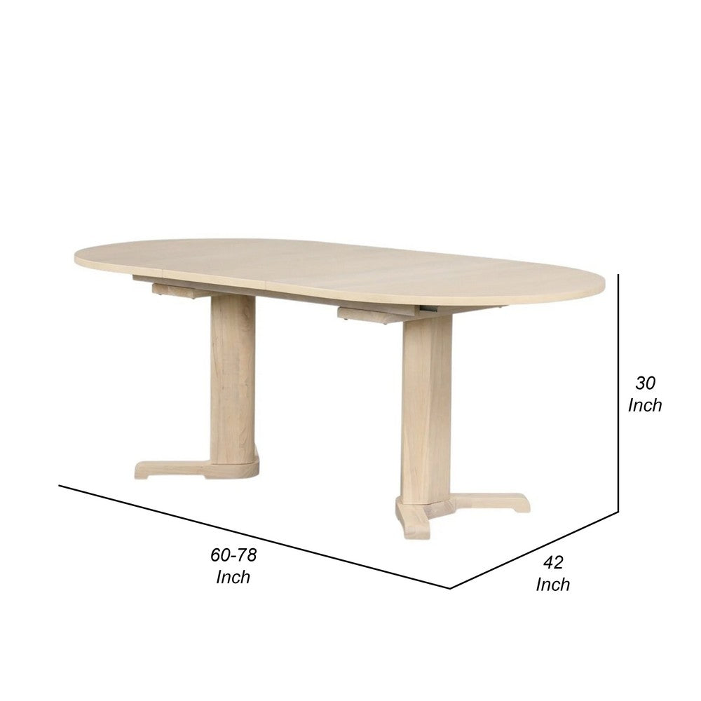 Hiny Dining Table | Pedestal Base | Extendable 60-78" White Wood Top
