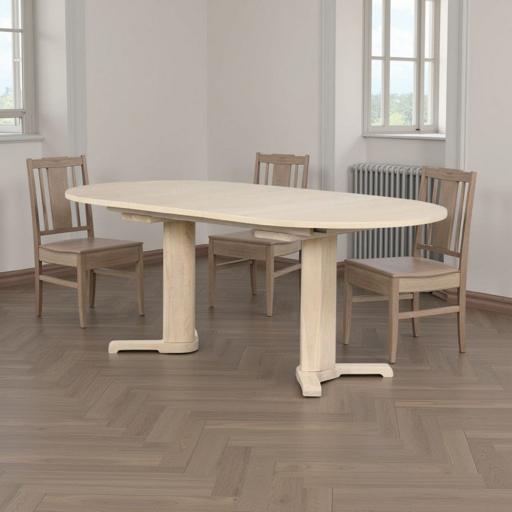 Hiny Dining Table | Pedestal Base | Extendable 60-78" White Wood Top