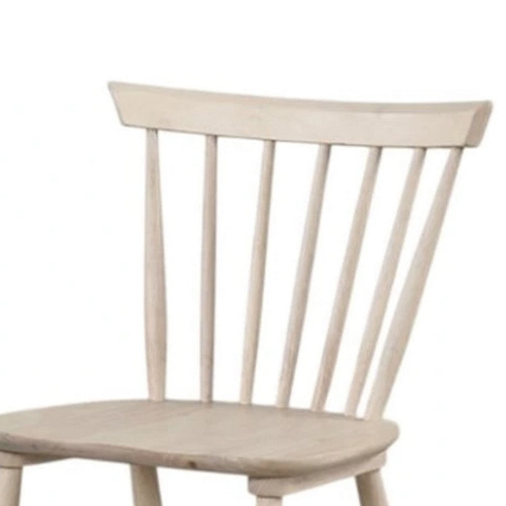 Baylee Side Dining Chair Set of 2 | Spindle Back | Tapered Legs | White Oak Wood