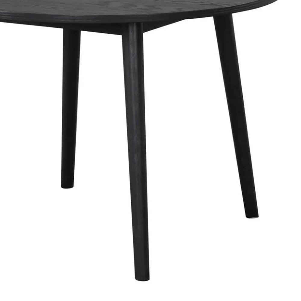 Yely Round Dining Table | Shaker-Style Legs | Black Rubberwood | 42’’ BM339248