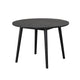 Yely Round Dining Table | Shaker-Style Legs | Black Rubberwood | 42"