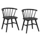 Yely Side Dining Chair Set of 2 | Spindle Back | Shaker Legs | Black Rubberwood