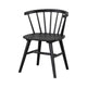 Yely Side Dining Chair Set of 2 | Spindle Back | Shaker Legs | Black Rubberwood