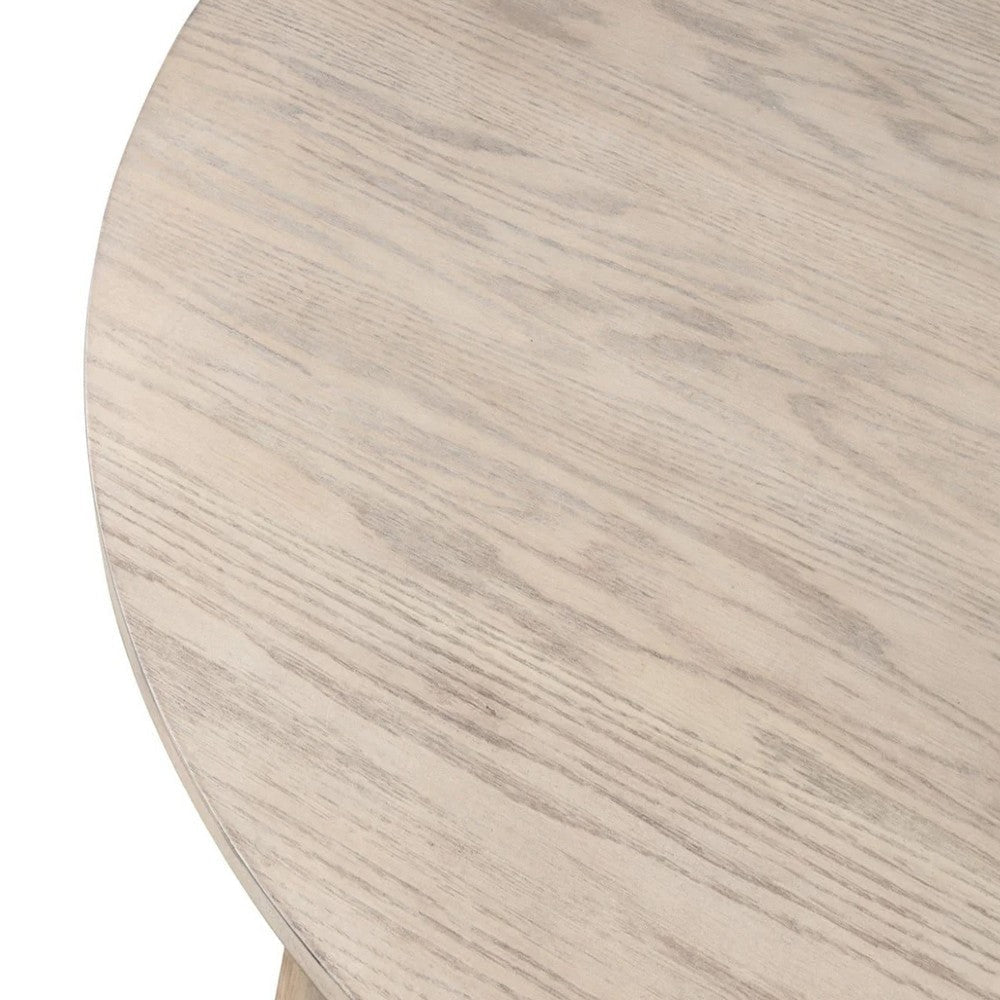 Yely Round Dining Table | Shaker-Style Legs | Natural Oak Rubberwood | 42’’ BM339250