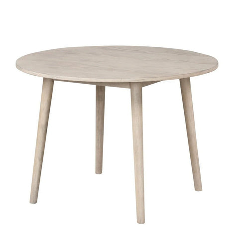 Yely Round Dining Table | Shaker-Style Legs | Natural Oak Rubberwood | 42"
