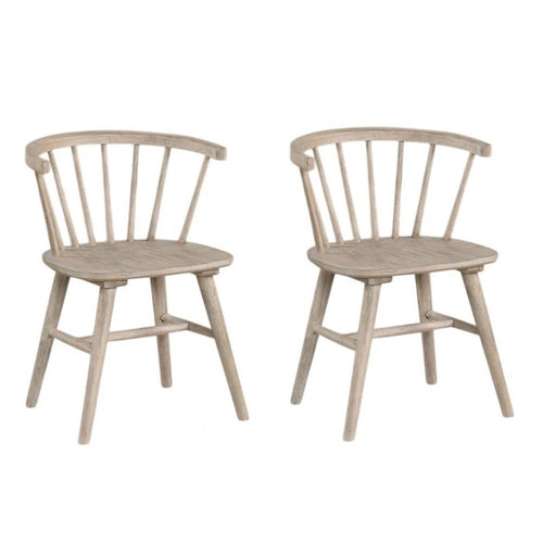 Yely Dining Chair Set of 2 | Spindle Back & Shaker Legs | Black Wood