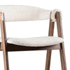 Ebik Counter Stool Chair Set of 2 | Walnut Brown Wood | Beige Boucle BM339252