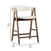 Ebik Counter Stool Chair Set of 2 | Walnut Brown Wood | Beige Boucle BM339252