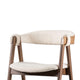 Ebik Side Dining Chair Set of 2 | Curve Panel Back | Walnut Brown Wood | Beige Boucle BM339253