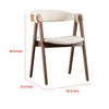 Ebik Side Dining Chair Set of 2 | Curve Panel Back | Walnut Brown Wood | Beige Boucle BM339253