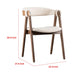 Ebik Side Dining Chair Set of 2 | Curve Panel Back | Walnut Brown Wood | Beige Boucle BM339253