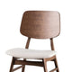 Narv Side Dining Chair Set of 2 | Curved Panel Back | Walnut Brown Wood | Beige BM339254