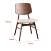 Narv Side Dining Chair Set of 2 | Curved Panel Back | Walnut Brown Wood | Beige BM339254