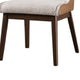 Iken Side Dining Chair Set of 2 | Curved Panel Back | Walnut Brown Wood | Beige BM339255
