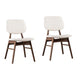 Lexy Side Dining Chair Set of 2 | Angled Legs | Walnut Brown Solid Wood | Beige Boucle