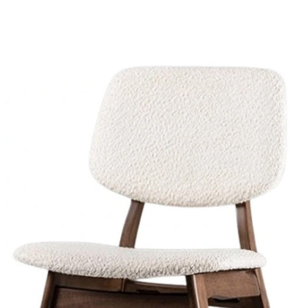 Lexy Side Dining Chair Set of 2 | Angled Legs | Walnut Brown Solid Wood | Beige Boucle BM339256