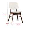 Lexy Side Dining Chair Set of 2 | Angled Legs | Walnut Brown Solid Wood | Beige Boucle BM339256