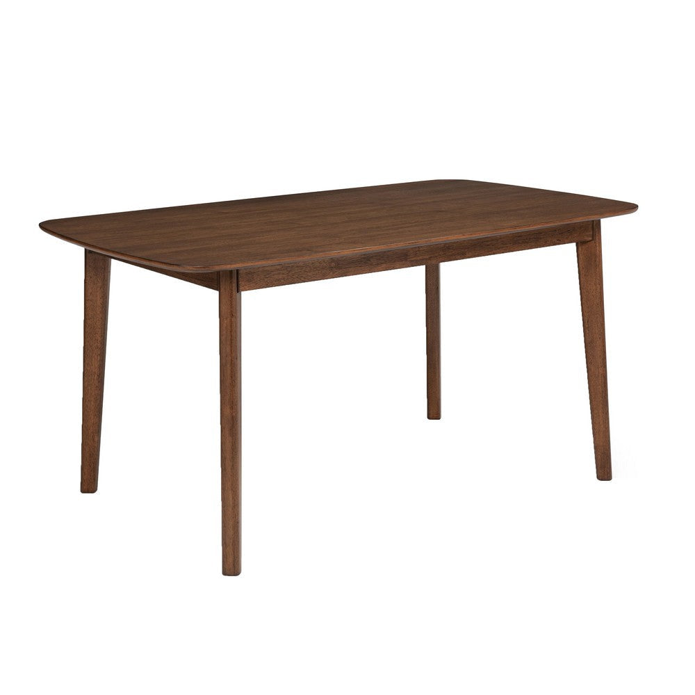 Lexy Rectangular Dining Table | Angled Legs | Walnut Solid Wood | 71"