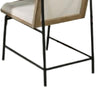 Edey Side Dining Chair Set of 2 | Metal Legs | Oak Brown Rubberwood | Beige Polyester BM339258