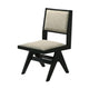 Toty Side Dining Chair Set of 2 | Inverted Angled Legs | Black Wood | Gray Fabric BM339260