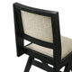 Toty Side Dining Chair Set of 2 | Inverted Angled Legs | Black Wood | Gray Fabric BM339260