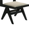 Toty Side Dining Chair Set of 2 | Inverted Angled Legs | Black Wood | Gray Fabric BM339260