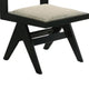 Toty Side Dining Chair Set of 2 | Inverted Angled Legs | Black Wood | Gray Fabric BM339260