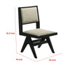 Toty Side Dining Chair Set of 2 | Inverted Angled Legs | Black Wood | Gray Fabric BM339260