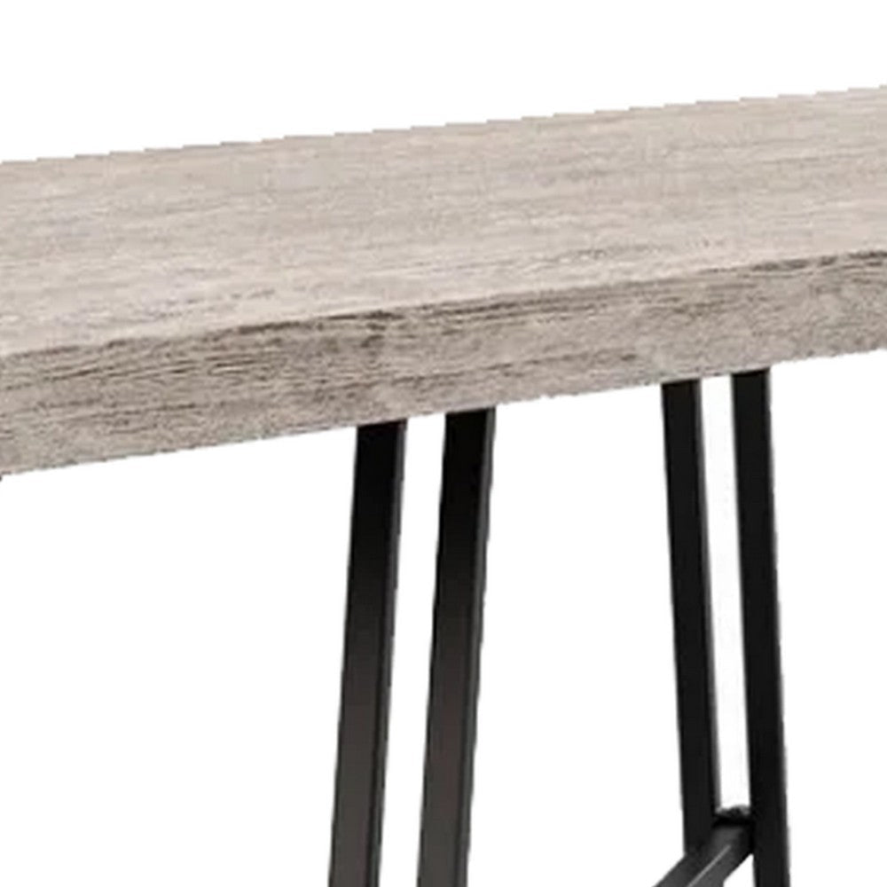 Toty Rectangular Dining Table | Pedestal Base | Black Rubberwood 84’’ Top BM339261