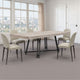 Toty Rectangular Dining Table | Pedestal Base | Black Rubberwood 84" Top