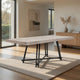 Toty Rectangular Dining Table | Pedestal Base | Black Rubberwood 84" Top