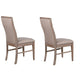 Elles Side Dining Chair Set of 2 | Curved Backrest | Ash Wood | Beige Polyester