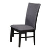 Easin Side Dining Chair Set of 2 | Gray Polyester Contoured Back | Black Rubberwood BM339263