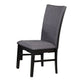 Easin Side Dining Chair Set of 2 | Gray Polyester Contoured Back | Black Rubberwood BM339263