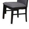Easin Side Dining Chair Set of 2 | Gray Polyester Contoured Back | Black Rubberwood BM339263